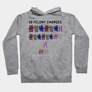 88 FELONY CHARGES - Red, White & Blue - Front Hoodie